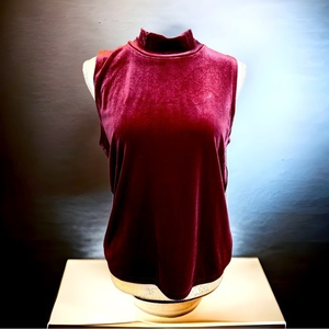 Jcrew cranberry size medium velvet like‎ cropped tank top